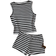 Shein Teen Girls Summer Striped Round Neck Camisole And Shorts Casual Set - Colorblock