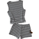 Shein Teen Girls Summer Striped Round Neck Camisole And Shorts Casual Set - Colorblock