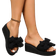 Shein Women's Indoor Outdoor Home Slipper Chunky Heel Black Wedge Home Slipper