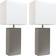 Elegant Designs Modern Leather Gray Table Lamp 21" 2pcs