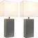 Elegant Designs Modern Leather Gray Table Lamp 21" 2pcs