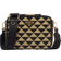Prada Symbole Embroidered Fabric Bag - Black/Beige
