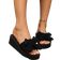 Shein Women's Indoor Outdoor Home Slipper Chunky Heel Black Wedge Home Slipper