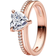 Pandora Double Band Heart Ring - Rose Gold/Transparent