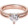 Pandora Double Band Heart Ring - Rose Gold/Transparent