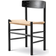 Fredericia Furniture J39 Mogensen Black Lacquered Oak/Natural Paper Cord Køkkenstol 77cm