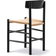 Fredericia Furniture J39 Mogensen Black Lacquered Oak/Natural Paper Cord Køkkenstol 77cm