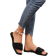Shein Plus Size Women's Shoes Spring/Summer New Black Square Toe Flat Sandals, Dress Up For Longer Legs, Fashion Rhinestone Slip-On Slippers, Summer Beach Non-Slip Plastic Sandals