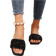 Shein Plus Size Women's Shoes Spring/Summer New Black Square Toe Flat Sandals, Dress Up For Longer Legs, Fashion Rhinestone Slip-On Slippers, Summer Beach Non-Slip Plastic Sandals