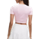 Lululemon Tight-Fit Cropped Shelf-Bra T-shirt - Pink Organza/White