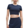 Lululemon Tight-Fit Cropped Shelf-Bra T-shirt - Club Blue/White
