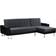 Habitat et Jardin Theo convertible Black/Grey corner Sofa 258cm 4-Sitzer