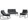 vidaXL Seating Dark Grey Metal Frame Outdoor Lounge Set