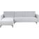 Beliani Modular Right Hand Velvet Corner Light Grey Sofa 4 Seater
