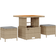 vidaXL 12-delars Trädgårdsoff Set Med Kuddar Beige Poly Rattan Akacia Loungeset