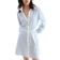 H&M Tie Belt Shirt Dress - Light Blue/Striped