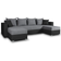 Beno Black/Dark Gray Sofa 298cm 6-Sitzer