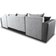 Beno Black/Dark Gray Sofa 298cm 6-Sitzer