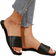 Shein Spring Summer New Black Square Toe Flat Sandals, Pair With Dresses To Make Legs Look Longer, Fashionable Sandals, Beautiful Girls Summer Beach Slip On Non-Slip Slippers
