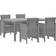 vidaXL 5 Piece Garden Light Grey Patio Dining Set, 1 Table incl. 4 Chairs
