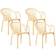 Beliani Modern Set of 4 Garden Dining Chairs Beige