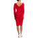 Betsy & Adam Jordan Short Scuba Crape Draped Back Dress - Red