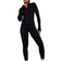 PrettyLittleThing Structured Contour Rib Zip Jumpsuit - Black