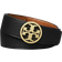Tory Burch 1.5" Miller Reversible Belt - Black/Classic Cuoio/Gold