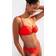 New Look Floral Applique Multi Strap Bikini Top - Red