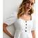 New Look Peplum Shell Top Button Up - White