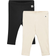 Lindex Ribbed Leggings 2-pack - Off-Black (8049091)