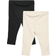 Lindex Ribbed Leggings 2-pack - Off-Black (8049091)