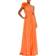 Mac Duggal Polka Dot Ruffled One Shoulder Gown - Tangerine