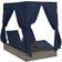 vidaXL Double Sun Lounger Set of 2 Grey Navy Blue Rattan Large