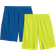 Amazon Essentials Men's Performance Tech Loose Fit Shorts 2-pack - Blue/Neon Lime Green