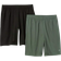 Amazon Essentials Men's Performance Tech Loose Fit Shorts 2-pack - Black/Olive
