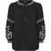 Yours Curve Black Embroidered Tie Front Top - Black