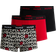 HUGO BOSS Triple Design Trunk 3-pack - Black/Red