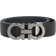 Ferragamo Reversible & Adjustable Double Gancini Belt - Black/Marine Blue