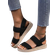 Shein Simple Womens Sandals Classic Woven Elastic Band Wedges With Thick Soles