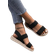 Shein Simple Womens Sandals Classic Woven Elastic Band Wedges With Thick Soles