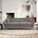 Dunelm Anders Tonal Plush Chenille Grey Sofa 224cm 4 Seater