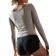 Free People Clean Lines Long Sleeve - Sand Heather