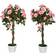 OutSunny Set of 2 90cm Rose Tree Pink Artificial Plant