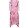 Yours Asymmetrische Midijurk Van Mesh Bloemenmotief - Pink