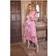 Yours Asymmetrische Midijurk Van Mesh Bloemenmotief - Pink