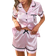 Shein Silk-Like Couple Heart Pocket Contrasting Stripes Pajama Set, Vacation