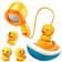 Shein 1set Kids Bath Sprinkler Shower Toy Rubber Yellow Duck & Pirate Duck Fun Water Play Toy Suitable For Children Summer Pool Water Fun