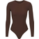 SKIMS Fits Everybody Long Sleeve Crew Neck Bodysuit - Cocoa
