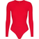 SKIMS Fits Everybody Long Sleeve Crew Neck Bodysuit - Cherry